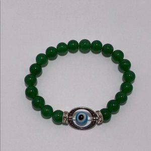 Aventurine 8mm bracelet with evil eye protection